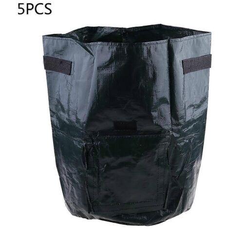 Lot de 5 sacs de culture de 10 gallons (38 litres) résistants pour la culture de plantes et de pommes de terre (portables).