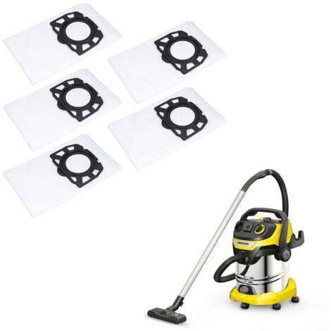 Lot de 5 Sacs de Filtre Sacs d'aspirateur pour Karcher WD4 WD5 WD6 MV4 MV5 MV6, Pièces de Rechange Kit d'accessoires 2.863-006.0