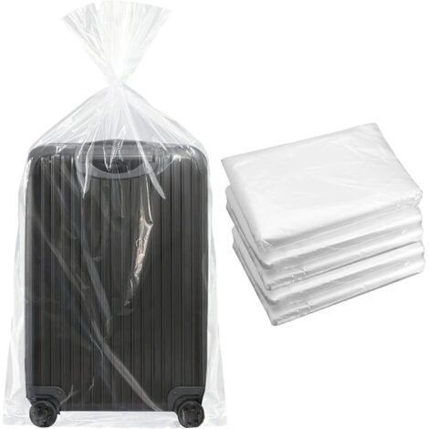 Lot de 5 sacs de rangement extra larges en plastique transparent - 152 x 100 cm - Pour bagages, valises, meubles, consolateurs, vélo d'enfant, anti-poussière et réutilisables