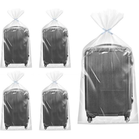 Lot de 5 sacs de rangement transparents extra larges : 100 x 152 cm Sacs en plastique transparents Grands sacs de déménagement réutilisables pour bagages, jouets en peluche, valises, vêtements