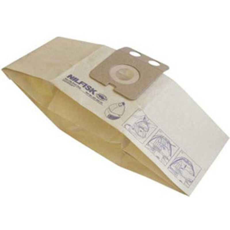 5 Sacs à poussière originaux + Pré-filtre - Aspirateurs dorsaux (22198000), White - Nilfisk