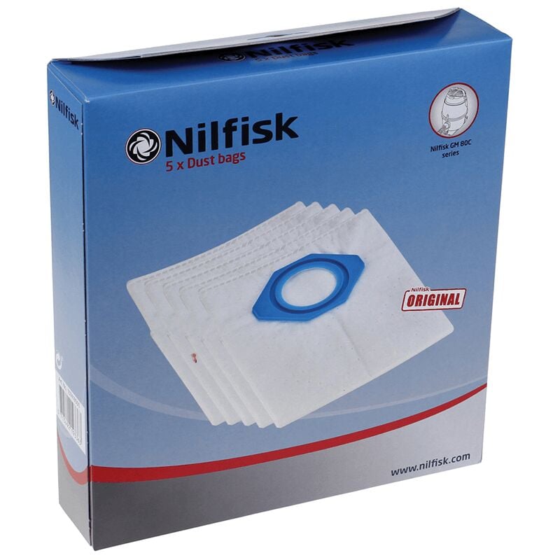 Nilfisk - lot de 5 sacs synthétiques gm 80C pour petit electromenager advance - 107418500
