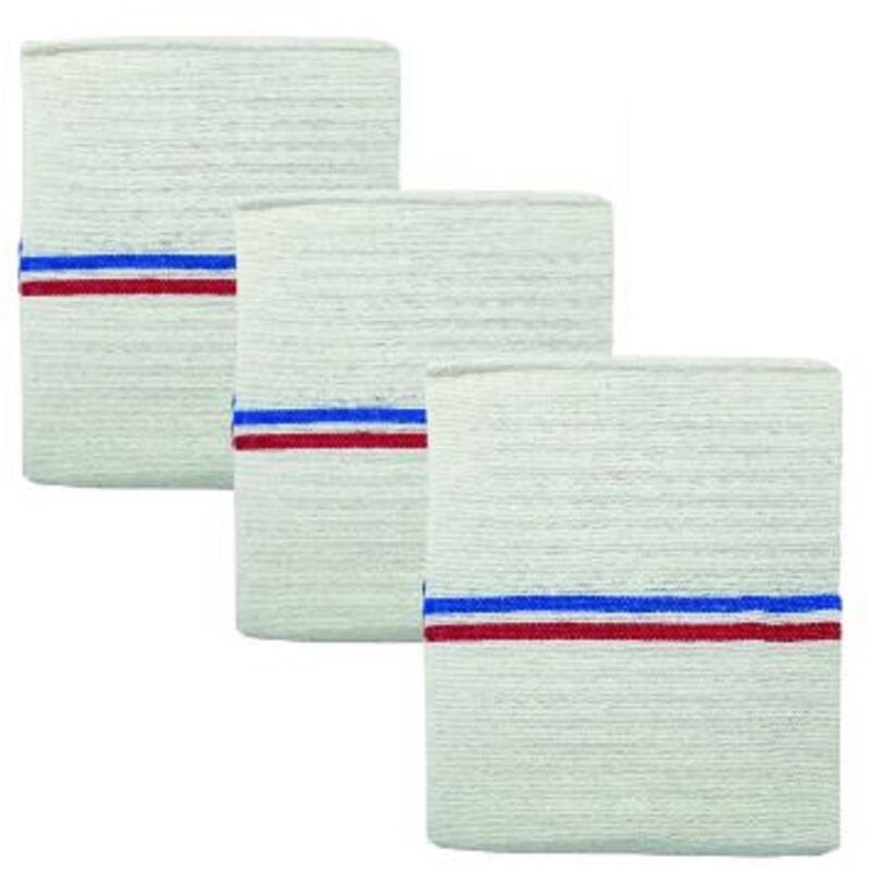 LNT - Lot de 3 serpillières gaufrées Blanches fabriquée en France résistance exceptionnelle- 60x100 découpable en 60x50. Polyvalentes pour Laver,