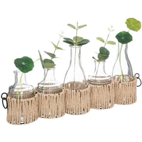 Lot de 5 Soliflores & Tiges "Cosy" 40cm Beige