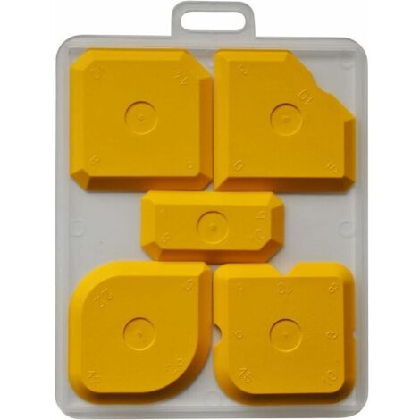 Lot de 5 spatules professionnelles en silicone et acrylique pour joints parfaits – jaune, maniables et résistantes