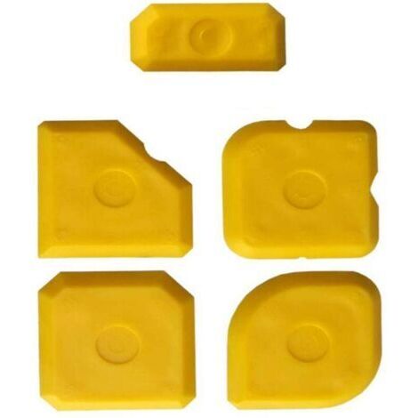 Lot De 5 Spatules Professionns, Silicone Et Acrylique-Raclette Pour Joints Parfaits-Jaune