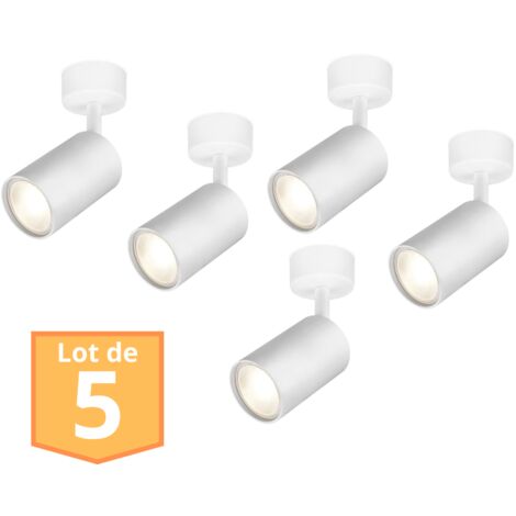 Lot de 5 Spots de plafond orientables blanc GU10 35W