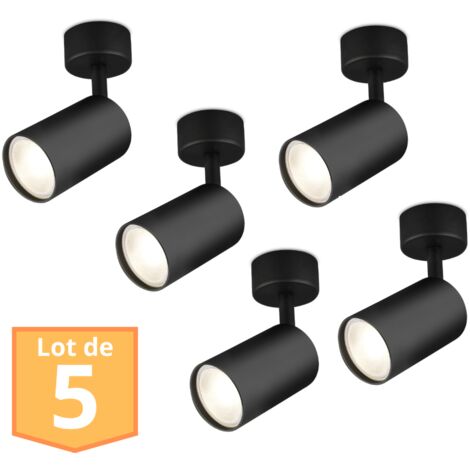 Lot de 5 Spots de plafond orientables noir GU10 35W
