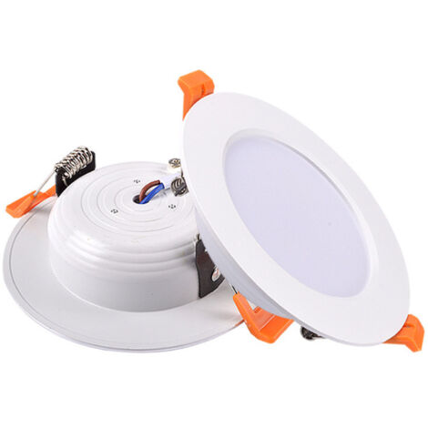 Lot de 5 spots encastrés pour plafond, LED 230 V 9 W, lumière chaude 3000 K, 600 lm, spots extra-plats pour salles de bains et cuisines.