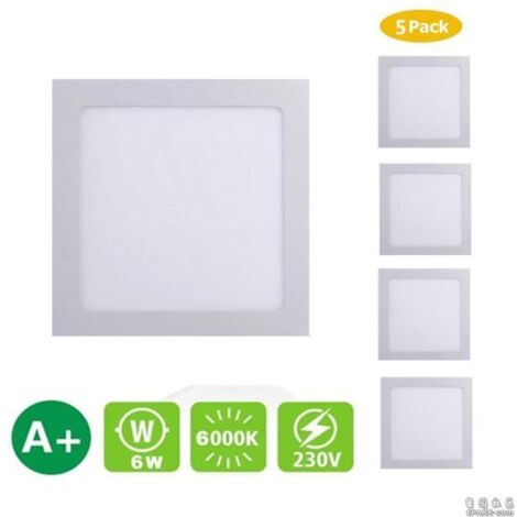 Lot de 5 Spots Led Encastrable Extra Plat Spot Encastré Led Intérieur 6W Equivalent 60W 230V Blanc froid 6000k- Non Dimmable