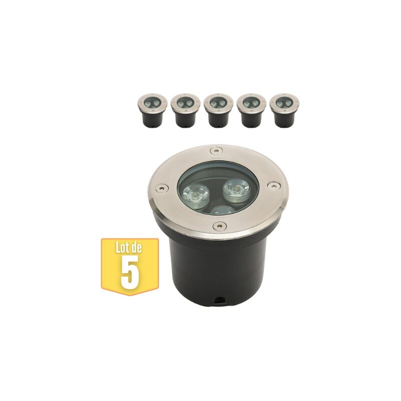 Horoz Electric - Lot de 5 Spots led encastrables étanches 3W 300lm 4000K IP67