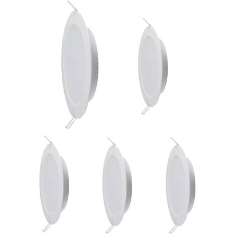 Lot de 5 Spots LED Encastrables Extra-plat D205 18W Rond Blanc Avec Transfo V-TAC VT-61018 - Blanc froid - 6500K