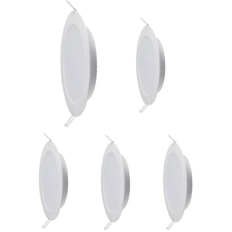 Lot de 5 Spots led Encastrables Extra-plat D205 18W Rond Blanc Avec Transfo V-tac VT-61018 - 360° - Blanc froid - 6500K
