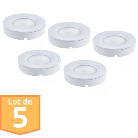 Lot de 5 spots LED Luna 3W rond saillies