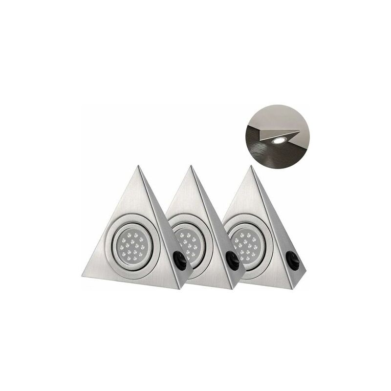 Ulisem Lot de 5 spots LED, triangulaires, pour éclairage d'armoire de cuisine, lumière blanche