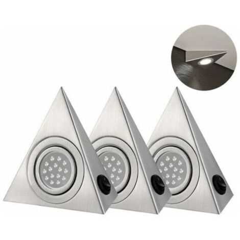Lot de 5 spots LED, triangulaires, pour éclairage d'armoire de cuisine, lumière blanche