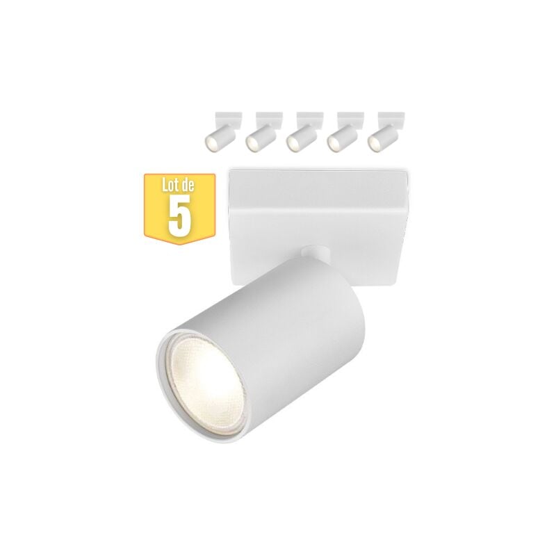 Lot de 5 Spots saillies BETA-T1 Alu GU10 35W Blanc