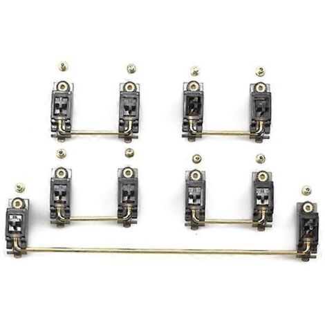 Lot de 5 stabilisateurs de touches V2 à visser 2U 6,25U, fil noir translucide plaqué or