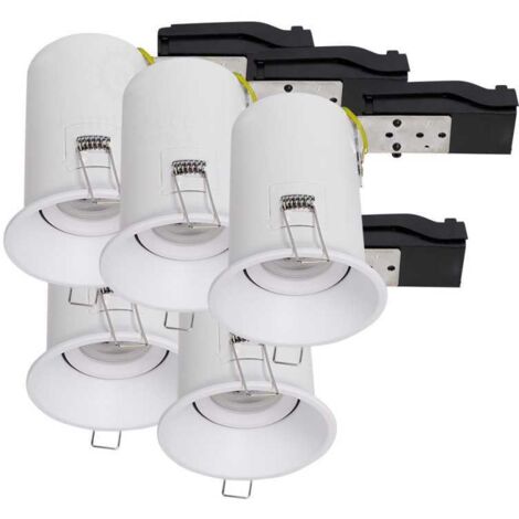 Lot de 5 Support de spot BBC RT2012 IP20 Basse Luminance 93mm de diamètre non orientable avec connecteur automatique GU10