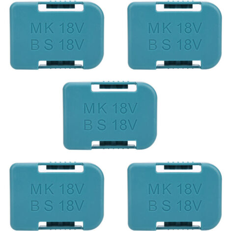 Lot de 5 supports de rangement pour batterie au lithium fente pour ceinture pour appareils de fixation Makita 18 V cyan