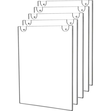 Lot de 5 supports muraux en acrylique 8.5x11, cadre de montage mural transparent 8 1/2 x 11, parfait pour le bureau, le magasin, le restaurant