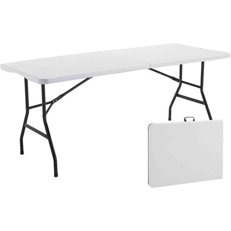 Lot de 5 tables pliantes 8 places blanches - 180cm x 74cm x 75cm