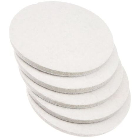 Lot de 5 tampons de polissage en feutre de laine 125 mm x 10 mm (L x l) pour verre, plastique, métal, marbre, cuisine, salle de bain, ponceuse orbitale aléatoire