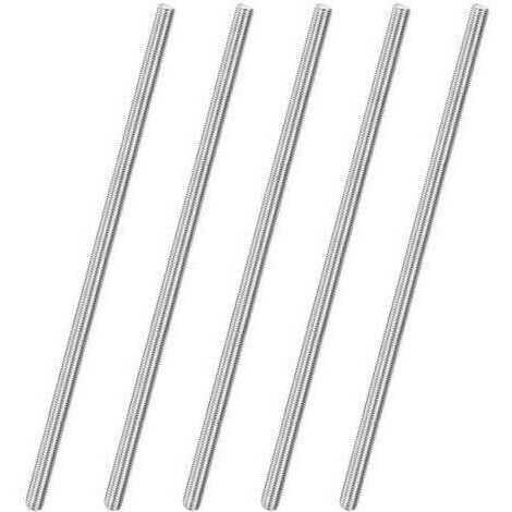 Lot de 5 tiges entièrement filetées, M10 x 300 mm, filetage à droite en acier inoxydable 304, pour boulons d'ancrage/pinces/étriers de fixation de meubles, vis à filetage métrique