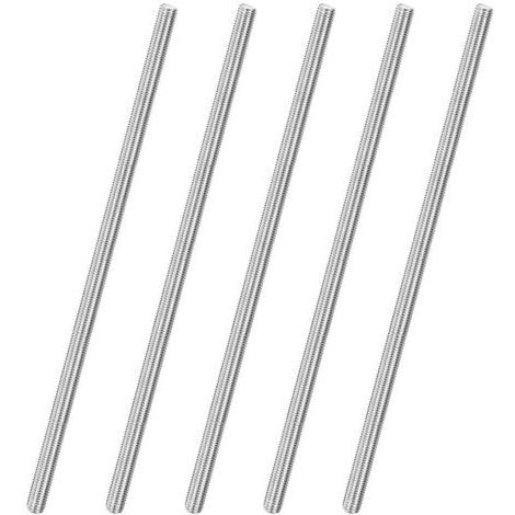 Lot de 5 tiges entièrement filetées, M10 x 300 mm, filetage à droite en acier inoxydable 304, pour boulons d'ancrage/pinces/étriers de fixation de meubles, vis à filetage métrique
