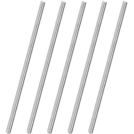 Lot de 5 tiges entièrement filetées, M10 x 300 mm, filetage à droite en acier inoxydable 304, pour boulons d'ancrage/pinces/étriers de fixation de meubles, vis à filetage métrique