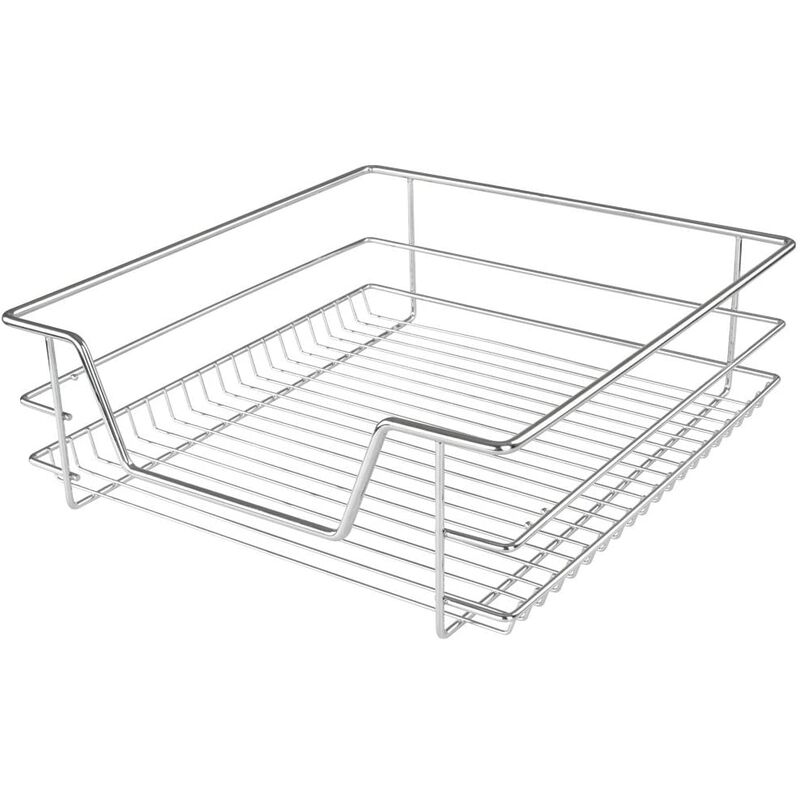 Lot de 5 tiroirs télescopique de cuisine largeur 50 cm charge max 20 kg rails inclus panier de rangement coulissant métal chromé - Métal