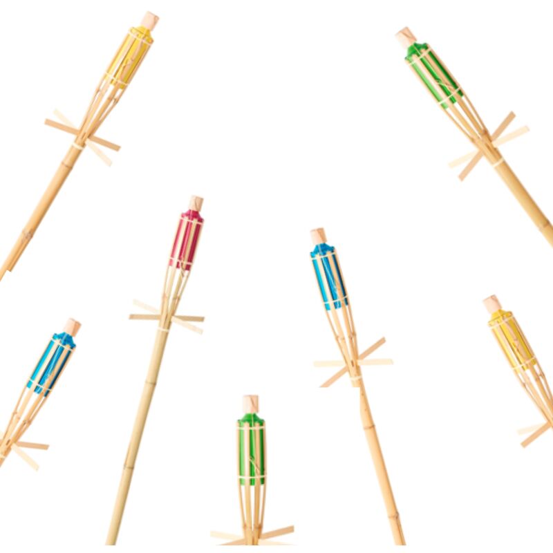 Devineau - Lot de 5 Torches Citronnelle Bambou coloris assorti 118cm - 1090012