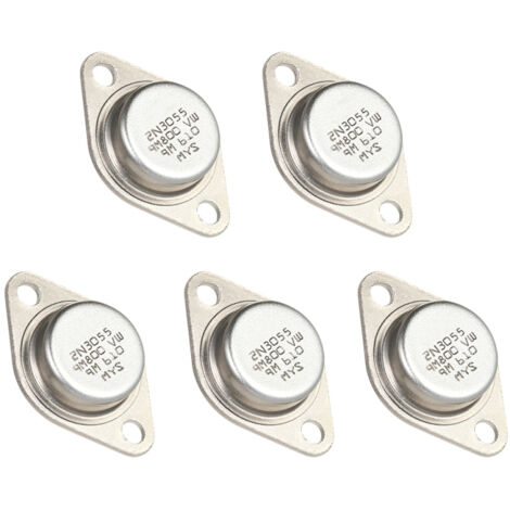 Lot de 5 transistors de puissance 2N3055 de haute qualité, NPN, boîtier métallique TO-3, 15 A/60 V