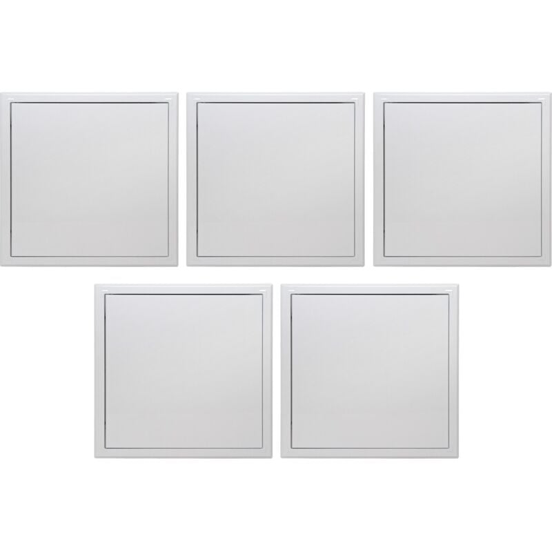 Lot de 5 trappes de visite métallique laquée blanche Semin 400 mm x 400 mm - ouverture poussez/lâchez - accès aux gaines techniques et conduites pour