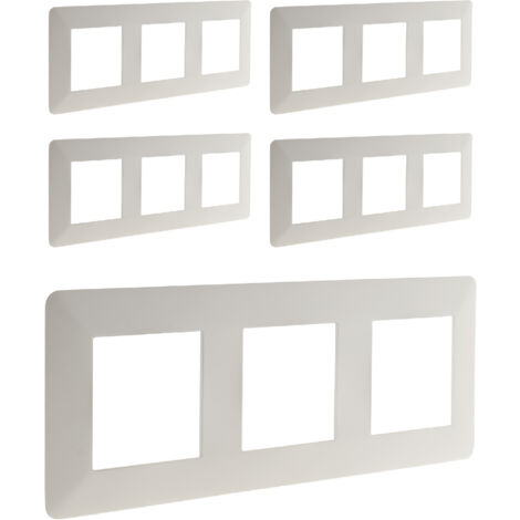 Lot de 5 triples plaques de finition horizontales blanches - Artezo