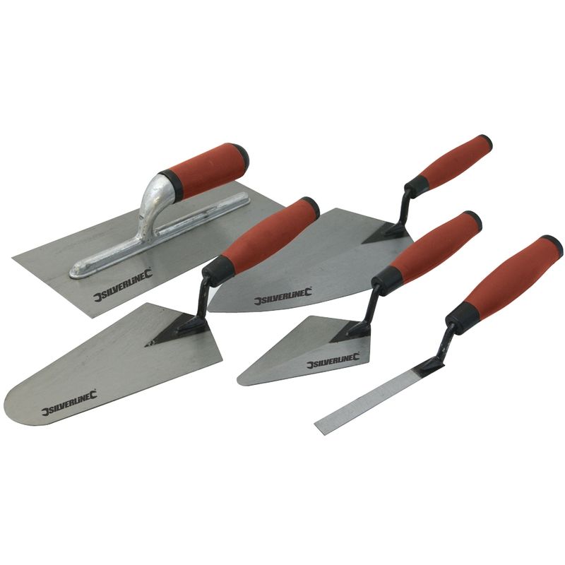 Lot de 5 truelles à poignée caoutchoutée 5 pcs Silverline 395016