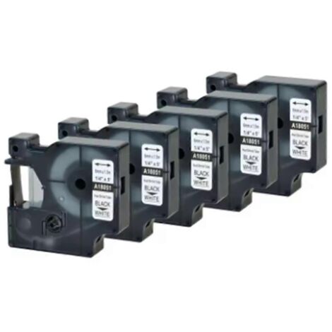 Lot de 5 tubes thermorétractables noirs sur blancs de 24 mm pour