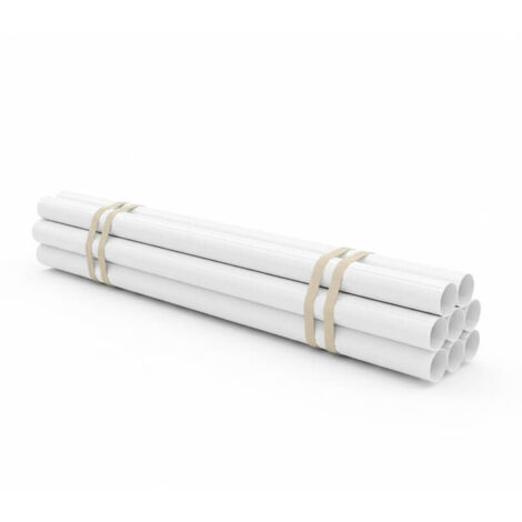 Lot de 5 tuyaux de descente aluminium Ø80 mm blanc – longueur 3 m – évacuation eaux pluviales – usage professionnel – fabrication française