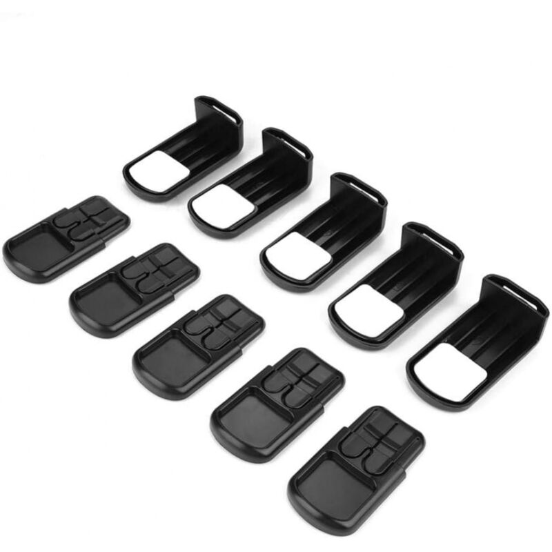 Lot de 5 verrous de sécurité pour portes et tiroirs d'armoires, accessoires de sécurité (noir)