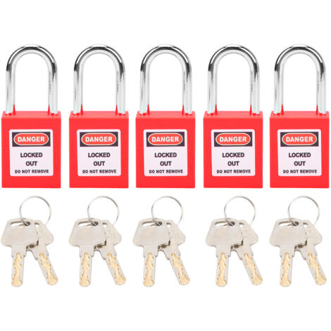 Lot de 5 verrous de verrouillage 38 mm en nylon PA et acier pour le transport logistique de l'énergie nucléaire Rouge