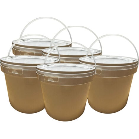 Lot de 5 x Seau 5 litres en Plastique avec Couvercle – Étanche