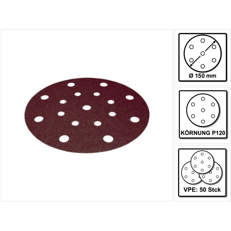 Stf D150/16 Rubin2 Disque abrasif P120 RU2/50 150 mm / 50 pcs ( 499121 ) - Festool