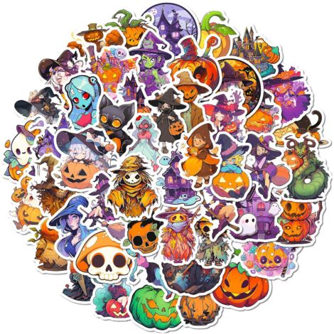 Lot de 50 autocollants Flash McQueen pour Halloween, à coller sur ordinateur portable, gourde, valise, skateboard, moto… Cadeau idéal