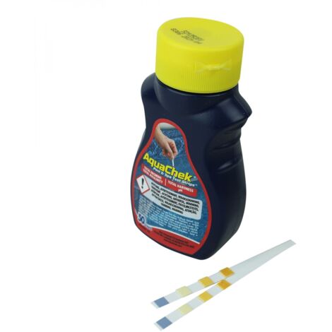 Lot de 50 bandelettes d'analyse Aquachek pour piscine ou spa - Brome - Rouge - Aquachek