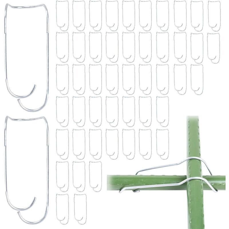 Lot de 50 boucles de connexion pour treillis de plantes - Boucles de connexion en acier pour jardin, plantes grimpantes, serre (20 mm)
