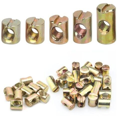 Lot de 50 boulons transversaux M6 en acier au carbone Écrous cylindriques 11 mm, 12 mm, 13 mm, 15 mm, 20 mm, pour lits d'enfants, chaises, lits de meubles