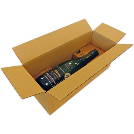 Lot de 50 Caisse carton pour 1 bouteille vin ou champagne
