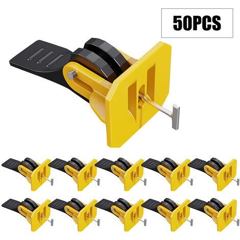 Lot de 50 cales de nivellement de positionnement de carreaux en plastique pour la pose d'outils auxiliaires pour revêtement de sol, cales de niveau pour carrelage mural, système de localisation d'espa - Multicolore