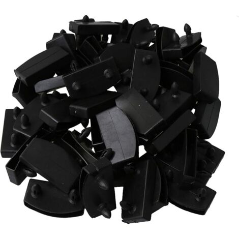 Lot de 50 capuchons en plastique de remplacement pour lattes de lit en bois Noir