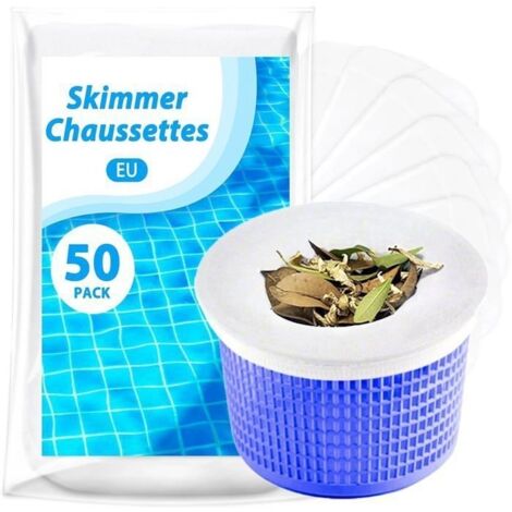 Lot de 50 Chaussette Skimmer Piscine Pour Les Paniers Skimmers Swimming Pool Skimmer Socks Chaussette Pour Filtre Skimmer Préfiltre